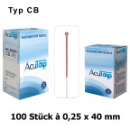 AcuTop Akupunkturnadeln Typ CB, 0,25 x 40 mm (100 St.) [MHD 08/2023]