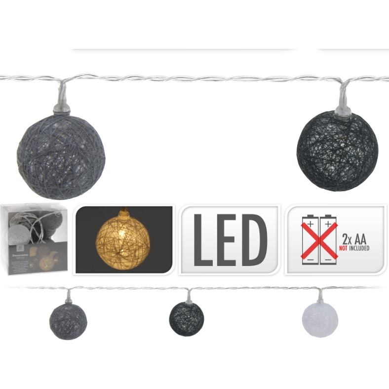 LED Kugel-Lichterkette weiß-grau (1 St.) - PZN: 09988599 - AvivaMed