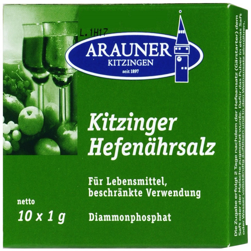 Arauner KITZINGER HEFENÄHRSALZ zur Weinherstellung 800g Großpackung 