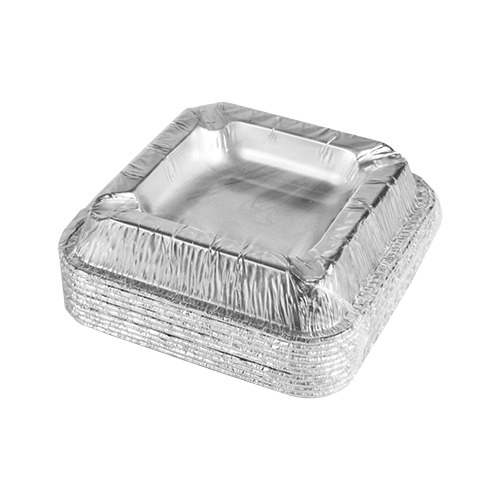 Einweg-Aschenbecher Aus Aluminium – Eckig, 12,5x12,5x1,9 Cm, Wählbare Stückzahl (25, 100, 500, 1000)