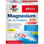 Doppelherz Magnesium 400 + B6 + B12 + Folsäure DIRECT (20 St.)