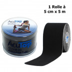AcuTop Premium Kinesiology Tape schwarz (5 cm x 5 m) [MHD 19.11.2021]