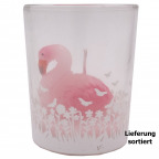 Kerze "Flamingo" im Glas (1 St.)