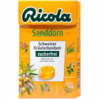Ricola Schweizer Kräuterbonbon Sanddorn zuckerfrei im Böxli (50 g)