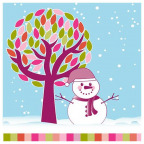 Servietten "Snowman under the Tree", 33 x 33 cm (20 St.)