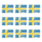 Servietten "Sverigeflagga" mit schwedischen Flaggen, 33 x 33 cm (20 St.)