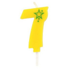 Zahlenkerze mini "7", gelb (1 St.)