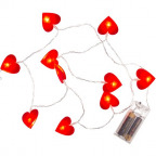 Lichterkette "Rote Herzen" mit 10 warmweißen LEDs (1 St.)