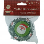 Muffinförmchen "Weihnachtsmann" aus Papier, 7 x 3 cm (50 St.)
