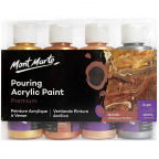 Mont Marte Pouring Acrylfarbenset "Metallic" (4 x 120 ml)