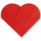 Servietten in Herzform, rot, 33 x 33 cm (12 St.)