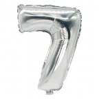 Zahlen-Luftballon "7", silber (1 St.)