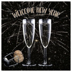 Servietten "Welcome New Year", 33 x 33 cm (20 St.)