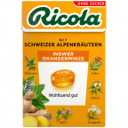 Ricola mit Schweizer Alpenkräutern Ingwer Orangenminze zuckerfrei im Böxli (50 g)